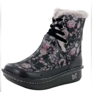 Alegria Twisp Dame Leather and Faux Fur Boots