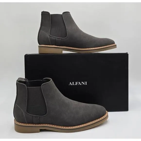 Alfani Chelsea Boots Gum Sole Gray Ankle Bootie Memory Foam Insole Men's 13M