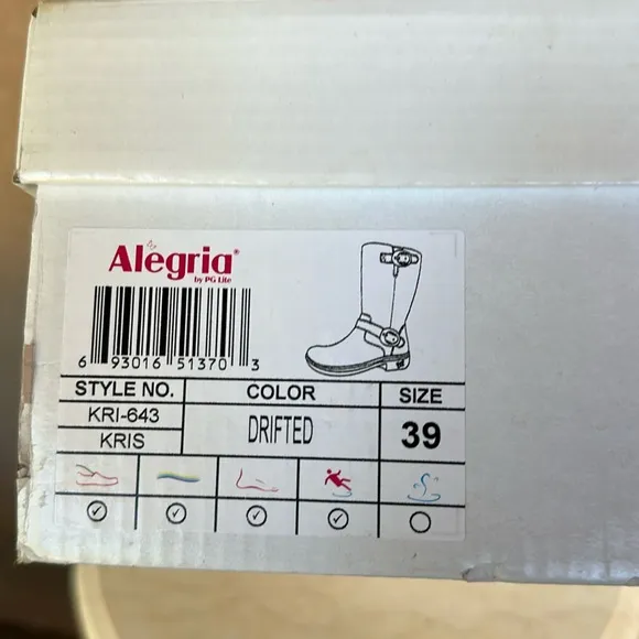 Algeria PG Lite Gray (Drifted) Kris Leather Mid-Calf Boots with Buckles EUR 39