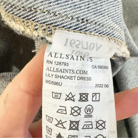 All Saints | Lily Shacket Dress, Oversized Denim Chore Coat Sz. US 6