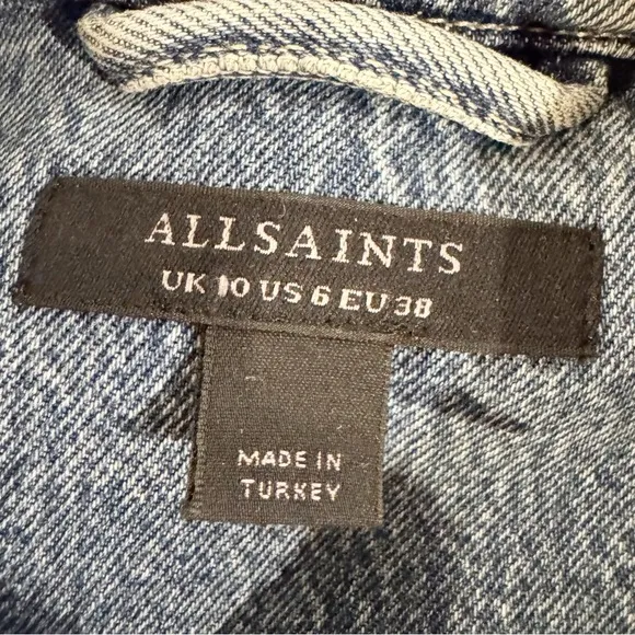 All Saints | Lily Shacket Dress, Oversized Denim Chore Coat Sz. US 6