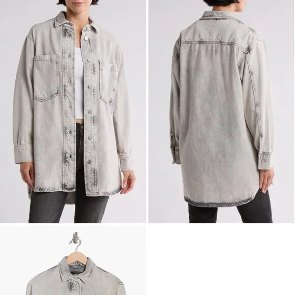 All Saints | Lily Shacket Dress, Oversized Denim Chore Coat Sz. US 6