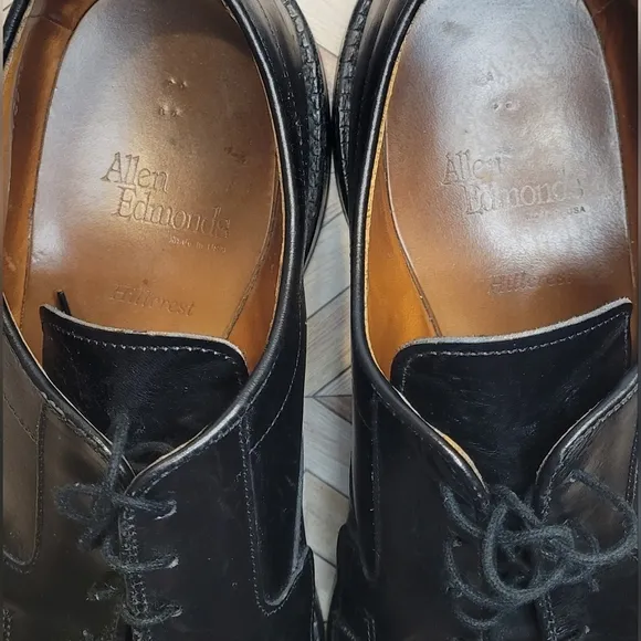 Allen Edmonds 5904 Hillcrest Derby Bicycle Toe Blucher Oxfords Black 9.5
