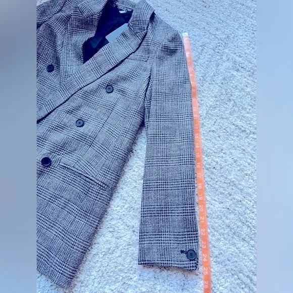 ALLSAINTS Astrid Checked Glittered Woven Blazer, Size 4