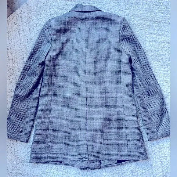 ALLSAINTS Astrid Checked Glittered Woven Blazer, Size 4