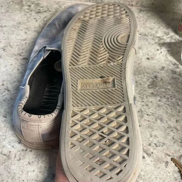 Allsaints Manny tie dye slip on canvas shoes