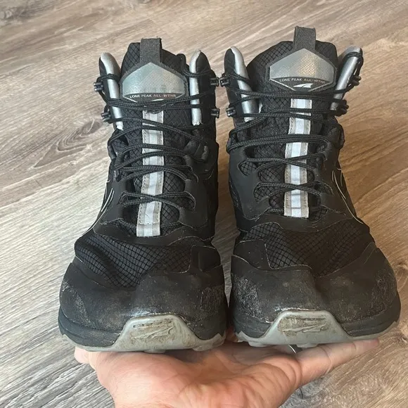 Altra Lone Peak All-Wthr Black Waterproof Hiking Boots Mens 12 UK 11 EU 46.5