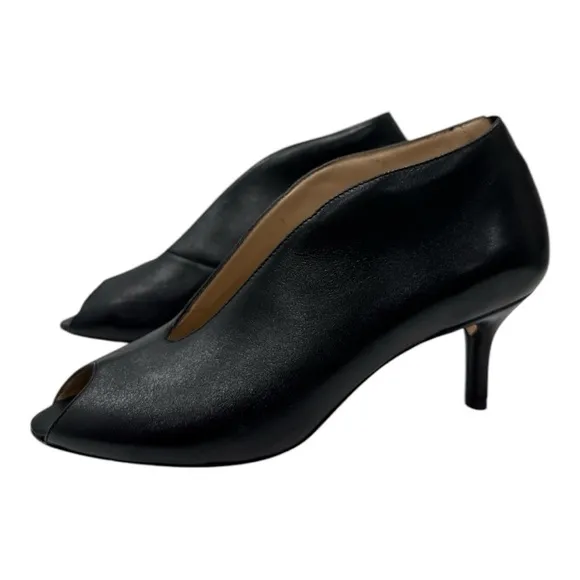 Amalfi by Rangoni Leather Black Dress Booties Heels shoes size 6 M made in Italy