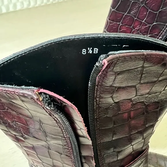 Amalfi by Rangoni Women's Pria Ankle Boot Burgandy Size 8.5” Made in Italy NWOT