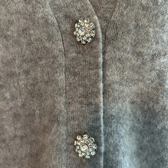 &amp; Other Stories Diamanté Jewel Button Alpaca Blend Long Cardigan Sweater
