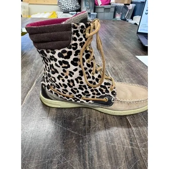 &quot;SPERRY&quot; Top-Sider, Women's animal print ,Hiking Boot, Leather ,Cow Leather Hair