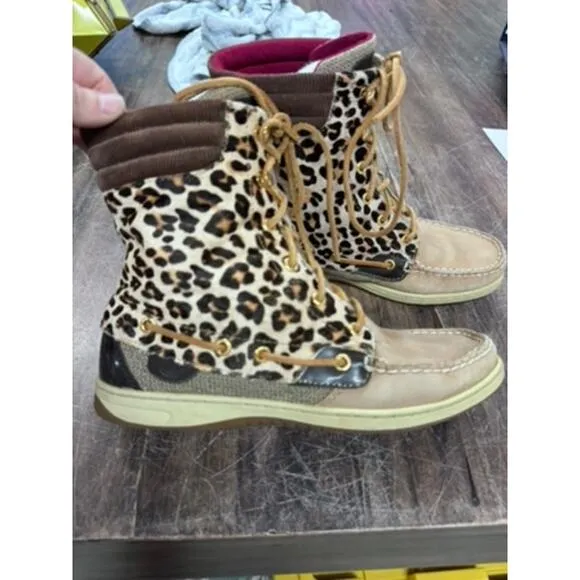 &quot;SPERRY&quot; Top-Sider, Women's animal print ,Hiking Boot, Leather ,Cow Leather Hair
