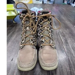 &quot;SPERRY&quot; Top-Sider, Women's animal print ,Hiking Boot, Leather ,Cow Leather Hair