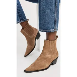 Anine Bing Brown Roy Suede Western Chelsea Boots Size 40