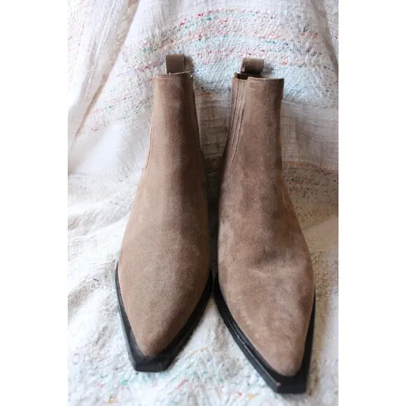 Anine Bing Brown Roy Suede Western Chelsea Boots Size 40