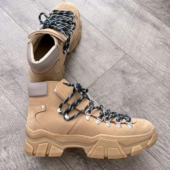 Another Project Anthropologie Hiking Boots genius leather Portugal nude Sz 39