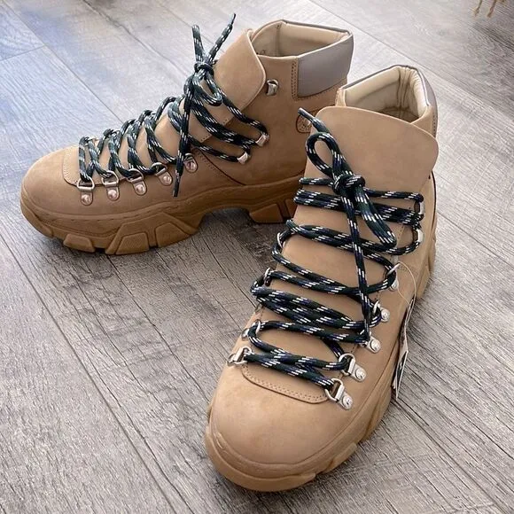 Another Project Anthropologie Hiking Boots genius leather Portugal nude Sz 39