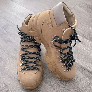 Another Project Anthropologie Hiking Boots genius leather Portugal nude Sz 39