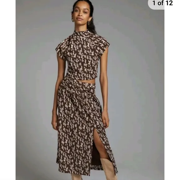 Anthropolgie Twist Skirt Set Small