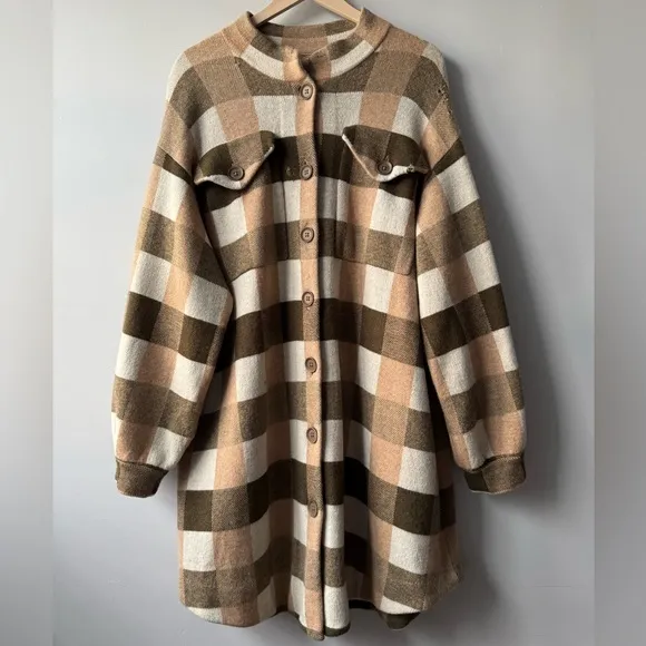 Anthropologie 100% Wool Sweater Coat Size 3X