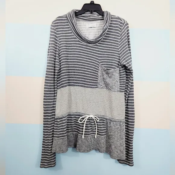 Anthropologie Long Sleeve Striped Tunic