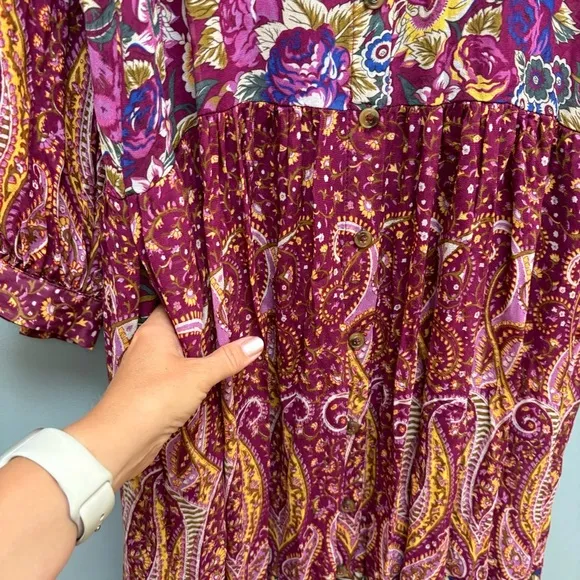 Anthropologie Nikole Maxi Shirtdress Long Sleeve XS