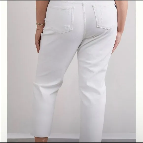 Anthropologie Pilcro and the Letterpress The Borrowed Boyfriend Jeans White 24P