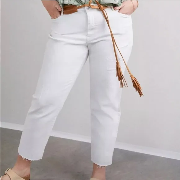 Anthropologie Pilcro and the Letterpress The Borrowed Boyfriend Jeans White 24P
