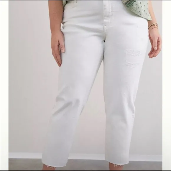 Anthropologie Pilcro and the Letterpress The Borrowed Boyfriend Jeans White 24P