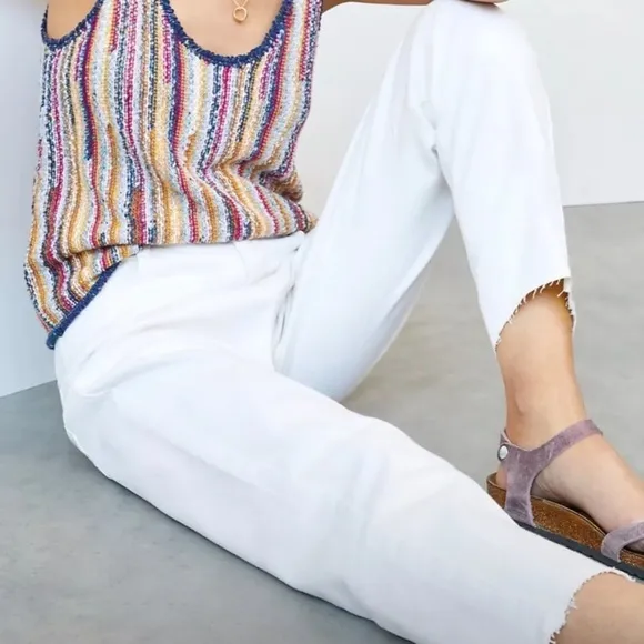 Anthropologie Pilcro and the Letterpress The Borrowed Boyfriend Jeans White 24P