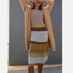 Anthropologie XL NWT Colorblocked Sweater Midi Dress Sweaterdress Knit