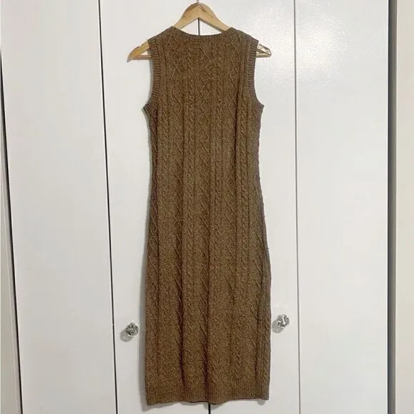 Anthropologie Current Air Cable-Knit Midi Sweater Dress S