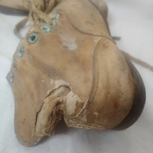 Antique Victorian Edwardian Baby Boots Lot 2 Pair 1 Single Black White READ