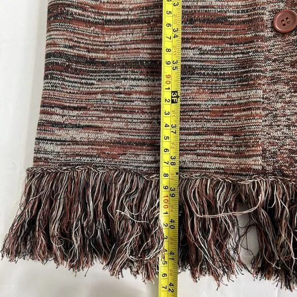 Apiece Apart Women's Freida V-Neck‎ Long Cardigan Sweater Brown Fringe Size XS