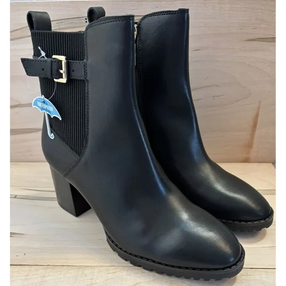 Aqua College Women's Triston Block Heel Pointed Toe Zipper Ankle Boots Sz 10M