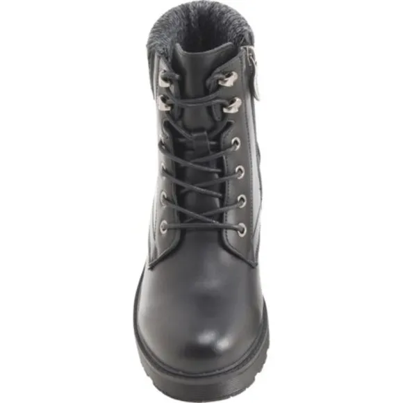 AquaDiva NIB Women's Black BRITT Leather Lace-Up Boots, Size 41 (9.5M)