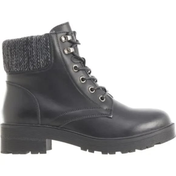 AquaDiva NIB Women's Black BRITT Leather Lace-Up Boots, Size 41 (9.5M)