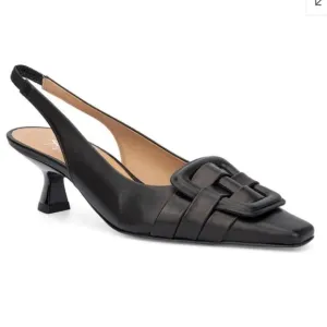 Aquatalia Adrienn Kitten Heel Slingback size 7.5 black gorgeous new heels