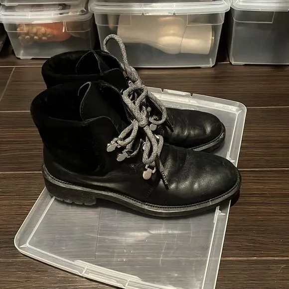 AQUATALIA LEATHER WATERPROOF Combat Boots SUEDE DETAIL 8