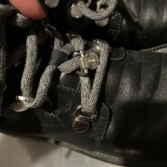 AQUATALIA LEATHER WATERPROOF Combat Boots SUEDE DETAIL 8
