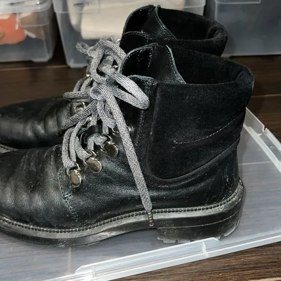 AQUATALIA LEATHER WATERPROOF Combat Boots SUEDE DETAIL 8