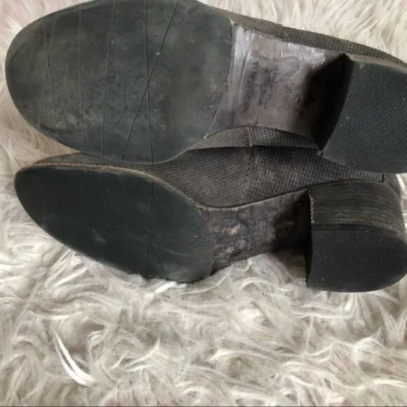 Aquatalia Suede Leather Ankle Boots 7 Gray Grey Taylor Zip Booties Shoes