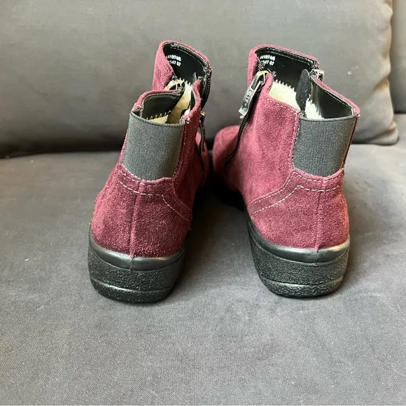 ARA US 6 MILA Maroon SUEDE GORE-TEX BOOT Double Zipper