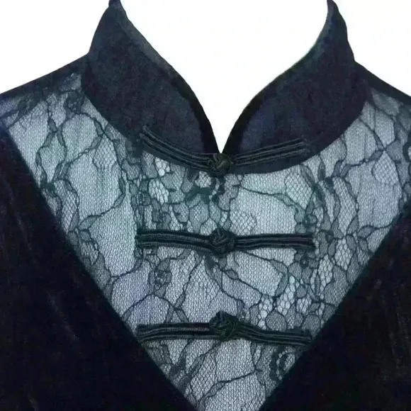 Ariana Long Sheer Sleeve Lace Mini Dress in Black