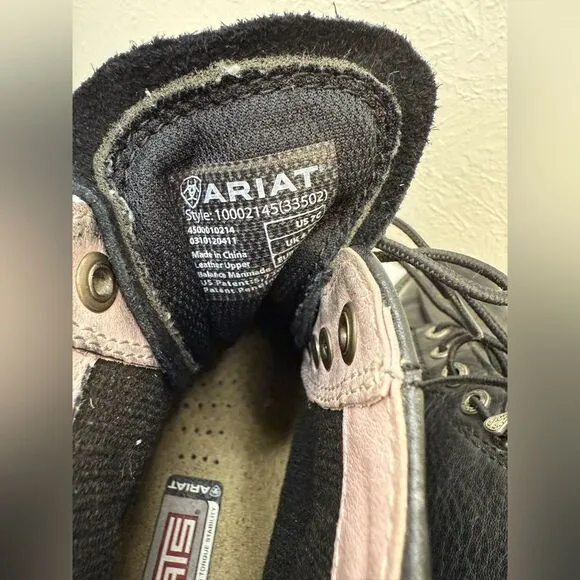 Ariat Heritage Lacer II Roper Style Boots, Black Deertan, sz 7C (narrow)