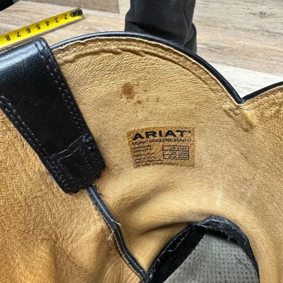 Ariat Heritage Roper Black Leather Boots Men's Size 11