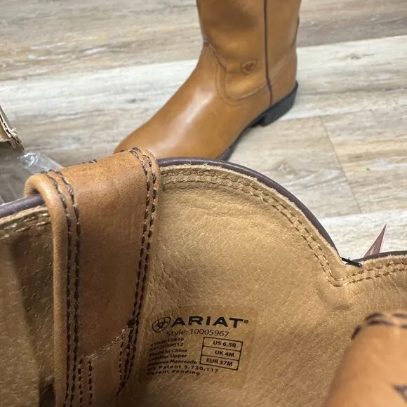 Ariat Heritage Roper Brown Leather Western Boots Women's Size 6.5