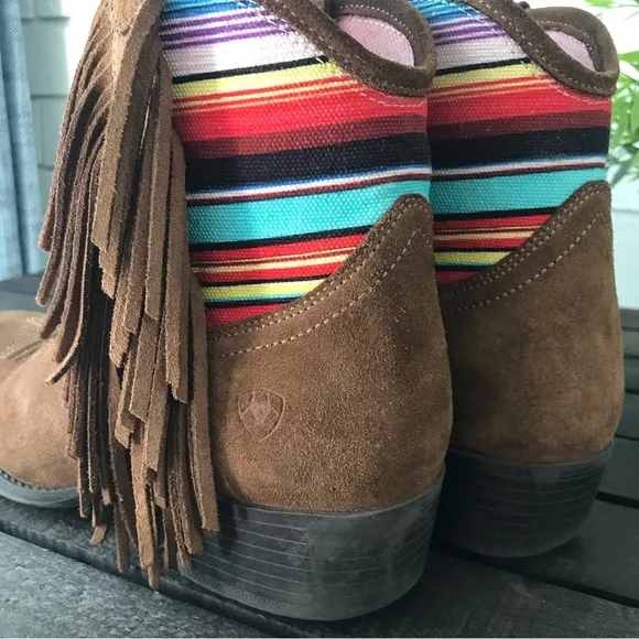 Ariat Kids Duchess Western Short Boot Fringe Southwestern Stripes