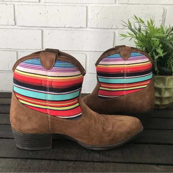 Ariat Kids Duchess Western Short Boot Fringe Southwestern Stripes