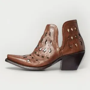 Ariat Ladies Dixon Studded Black Snip Toe Booties Western Cowgirl Size 8 Women’s